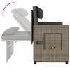 Adjustable Garden Bench with Cushions Grey Poly Rattan