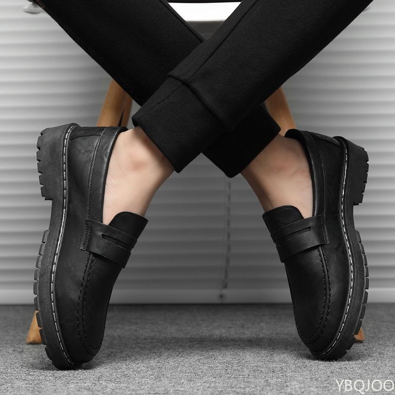 New Men'S Lazy Loafers Comfort Casual Sneaker Men Non Slip Work Shoes Male Platform Versatile Leather Shoes  De Hombre
