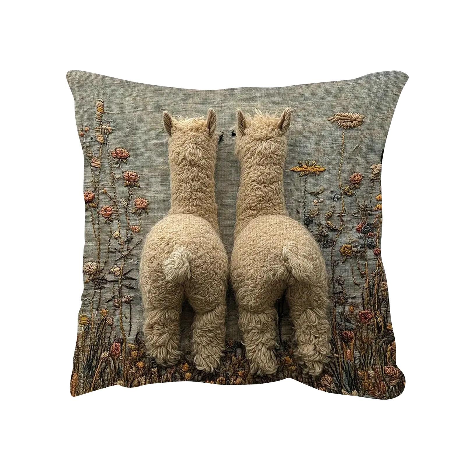 

Linen Pillowcases, Funny Imitation Embroidery Pillowcases, Sofa Bedroom Festival Decoration Pillowcases, Single Person (without Pillow Core) One Size