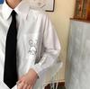 Printed Shirt Spring New Women's Loose Top Tide + Tie Tops