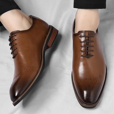 Luxe Designer Nieuwe Heren Puntige Zwart Bruine Vetersluiting Bruiloft Brogue Oxford Schoenen Mannen Formele Dress Schoenen Zapatos Hombre