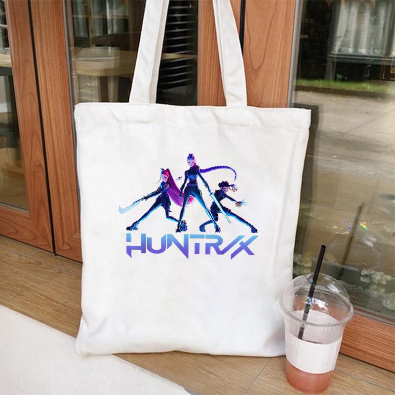 KPOP Demon Hunter Grup de Fete Imprimeu Carte de Student Geantă de Umăr Canvas Geantă de Mână pentru Cumpărături