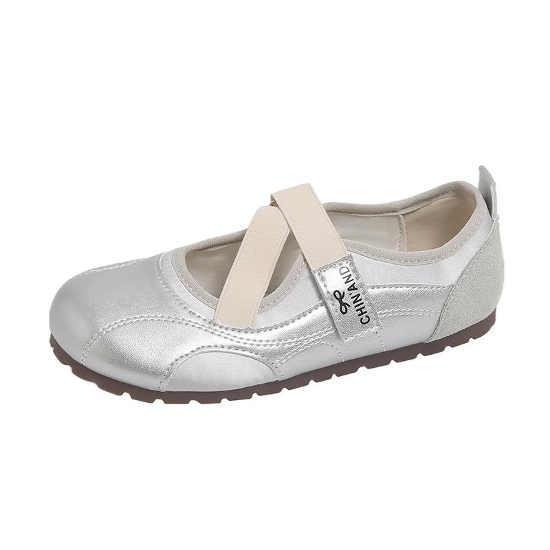 Large Size Women's Shoes Size 41-43 Fairy Style Mary Jane Shoes Female Cross Strap Small Leather Shoes with Skirt Flat Shoes