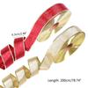 Christmas Wired Edge Ribbons Wrapping Ribbon Roll for Gift Wraping DIY Webbing Hair Bows Fabric Decorative Ribbons 2m