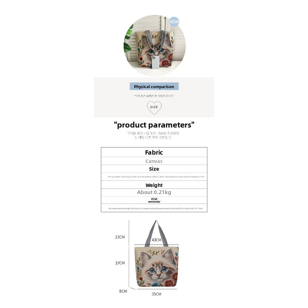 Ethnic Style Embroidered Canvas Bag Sofa Cloth Shoulder Women's Bag Women's Cross-border Leisure Gold Silk Embroidered Backpack