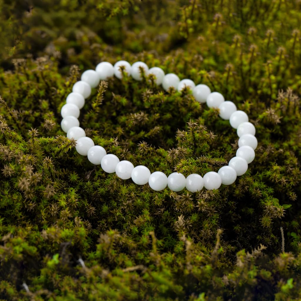 15cm White Itoigawa Natural Jadeite Japanese National Jomon Power Stone Jadeite Workshop Special Paulownia Wood Quality Guarantee ABR0900 (6mm Beads,