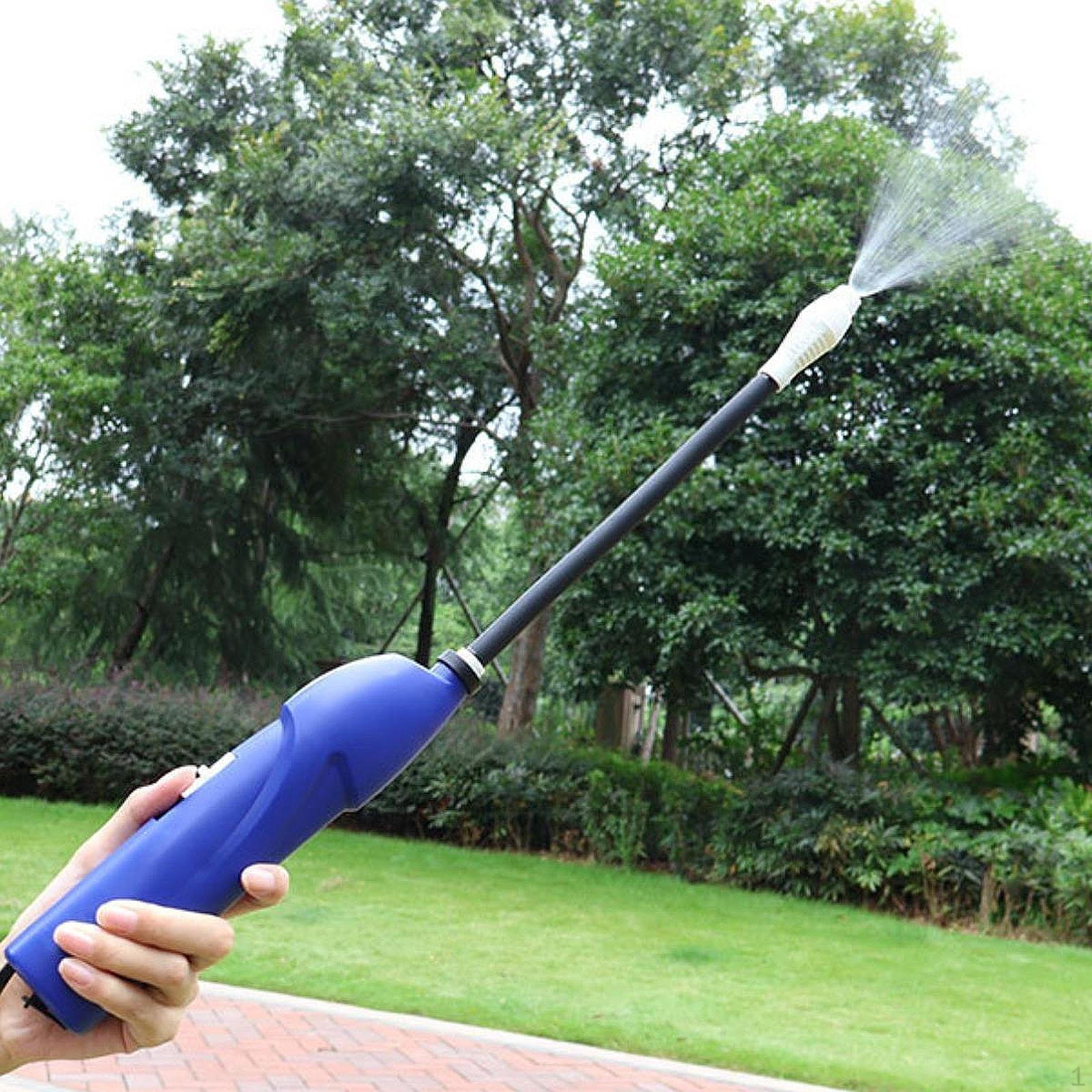 

Watering Garden Hose Electric Sprayer Cleaning Yard with Planter Courtyard Lawn