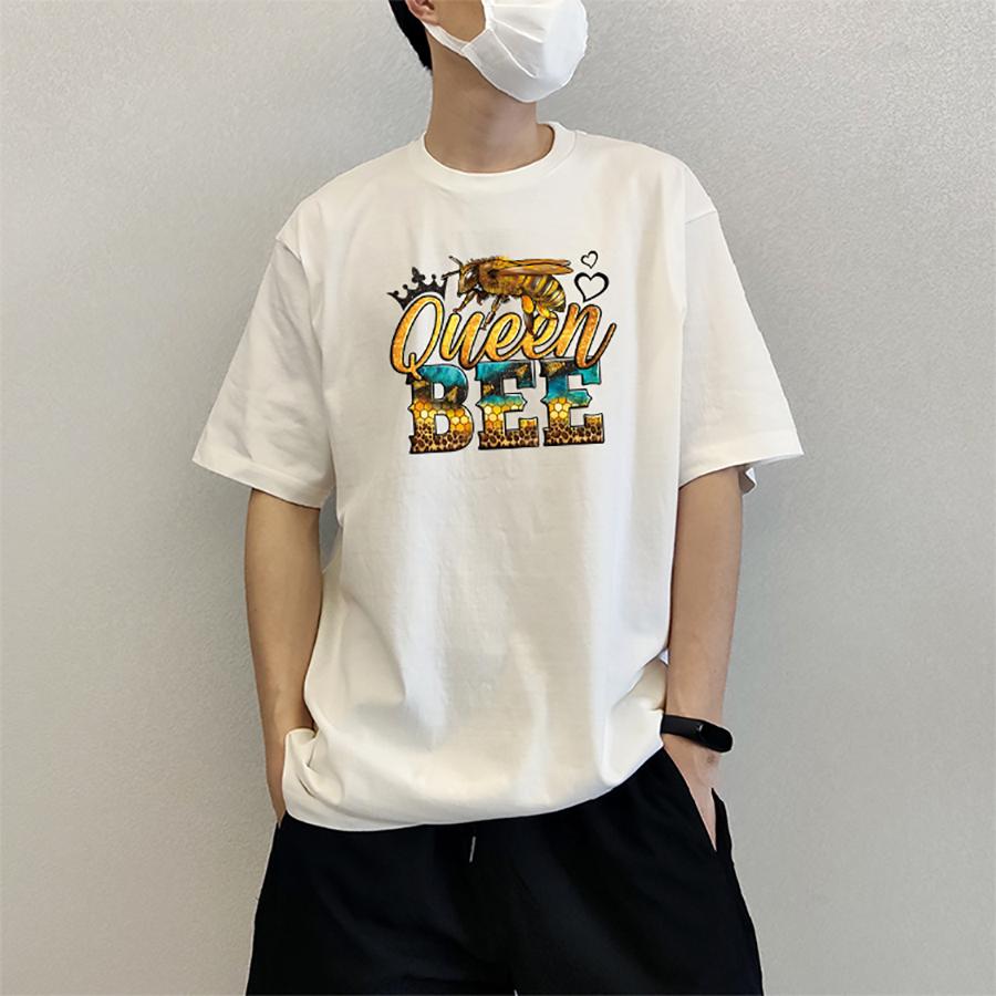 Creative Thermo Transfer Queen Bee Fashion Stripes Diy Accessory Sticker Heat Press Appliqued Iron On Patchesdiy Craft Supplies