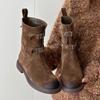 2026 Winter Retro Gürtelschnalle Western Cowboy Stiefel Kurze Motorradstiefel