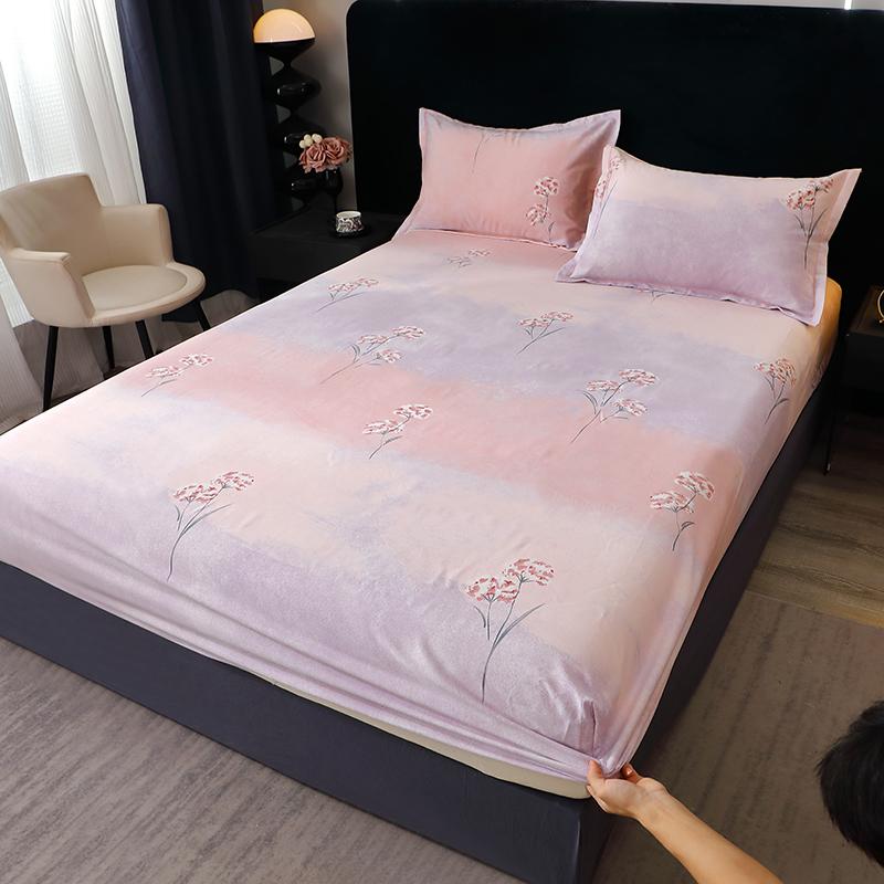 Queen Size Bedsheet 100% Cotton Fitted Sheet Brushed Bed Cover Soft Mattress Protector Sabanas Para Cama (Pillowcase Need Order)