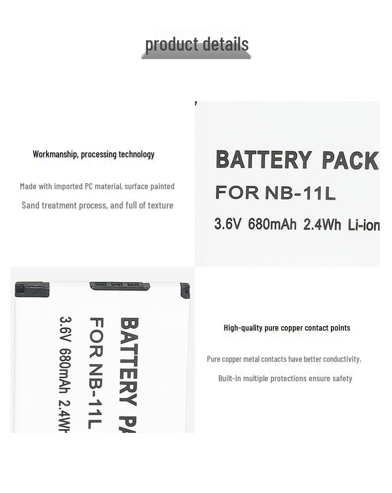 NB11L Battery for Canon IXUS Cameras: Models 265 HS, 145, A4000, A3400, A2400