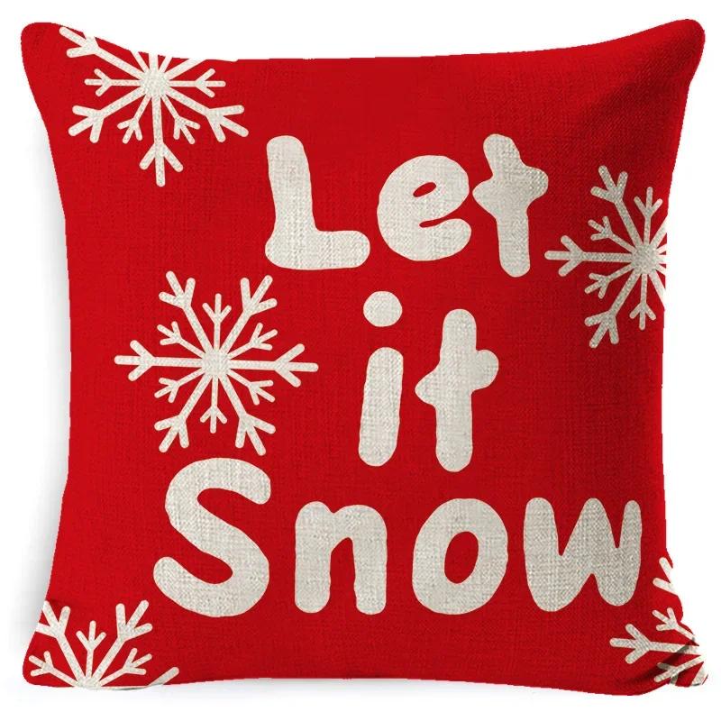 45CM Christmas Pillow Case Cushion Cover 2023 Christmas Decoration Red Gift Home Decoration Happy New Year Christmas Supplies