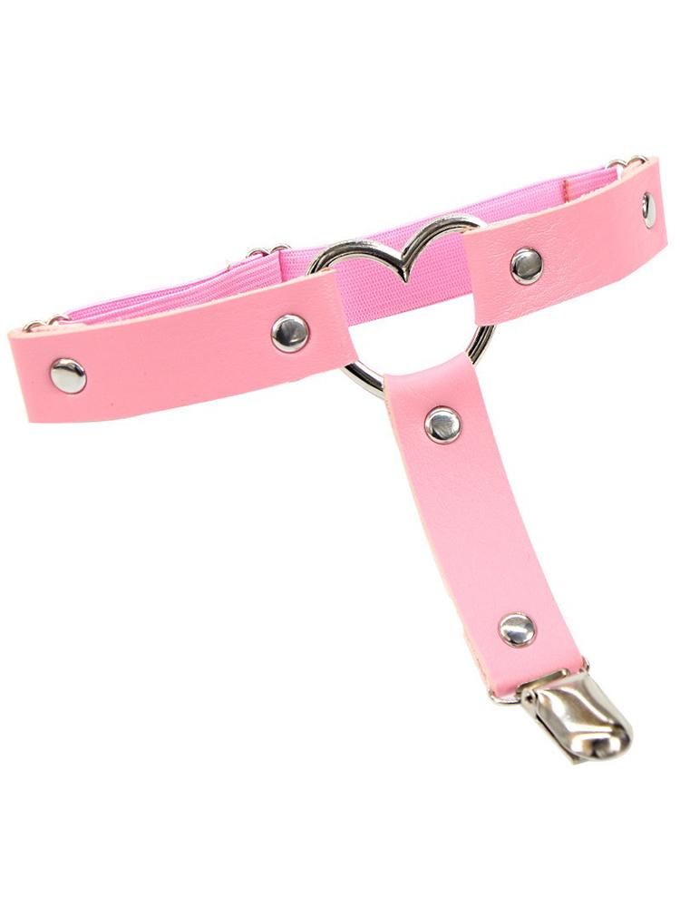 Gothic Harness Women Collar Chain Choker Sexy PU Leather Chain Pendant Collar Choker Necklace Cosplay Accessories for Couples