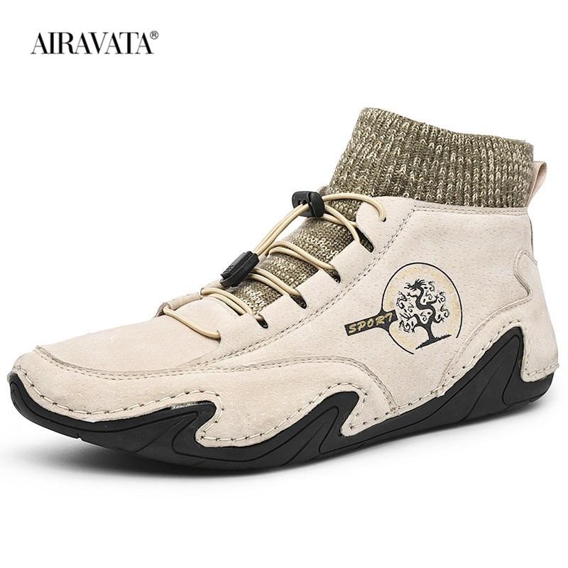 Men's Walking Shoes PU Leather Boots Comfortable Flat Sneakers  Business Casual Shoes