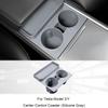 For Tesla Model 3/Y - Screen Silicone Protective Frame Wireless Charging Non-Slip Pad Card Limiter Silicone Cup Holder
