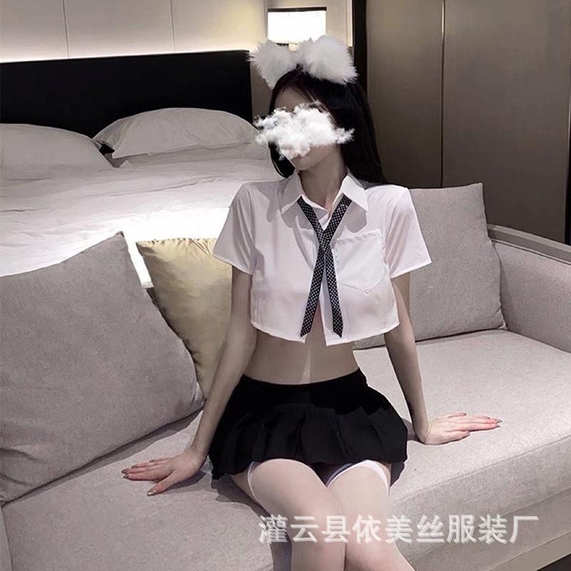 College Style Uniform Seduction Lingerie Female Role-playing Split Japanese Pure Sweet Pleated Skirt