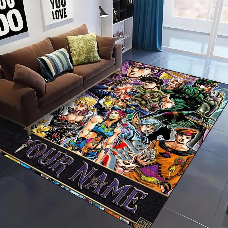 Name Custom Anime JJBA Carpet Rug for Living Room Bedroom Home Sofa Decoration,Kids play Non-slip Floor Mat
