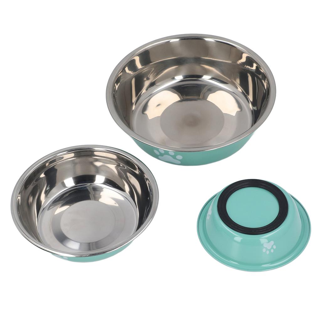 3Pcs Stainless Steel Pet Bowl Anti Slip Bottom Rust Resistant Easy Cleaning Cat Dog Food Bowl for