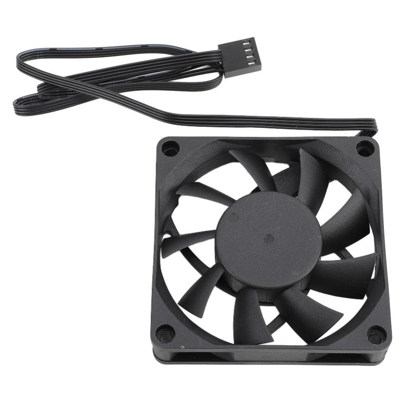 70mm PWM Fan Dual Ball Bearing Cooling Fan 4 Pin PWM Intelligent Temperature Control PC Case Fan Speed Up To 2500RPM 7 Blade