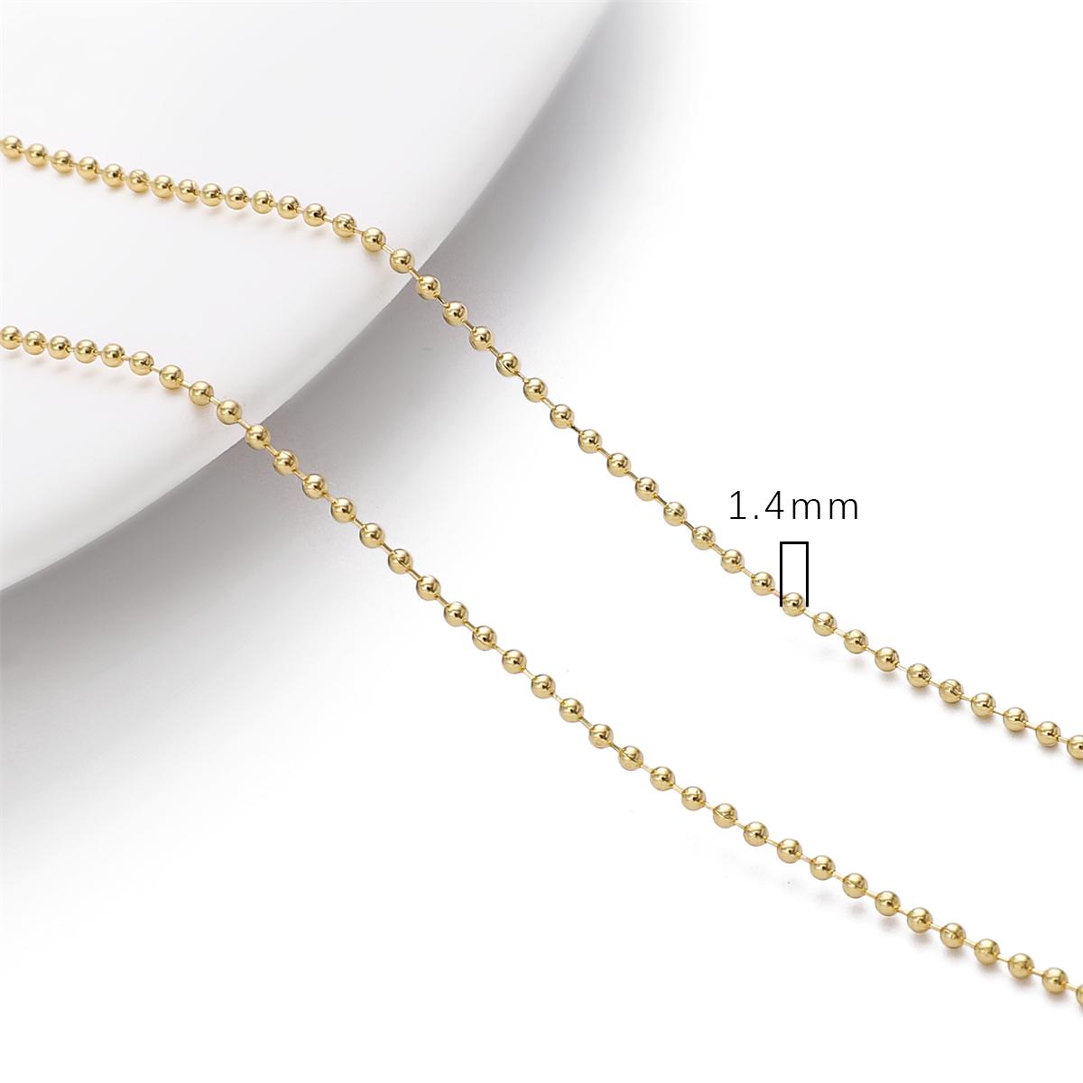 

1-метровая медная цепочка из бисера для изготовления ювелирных изделий своими руками, аксессуары для рукоделия 1.4mm