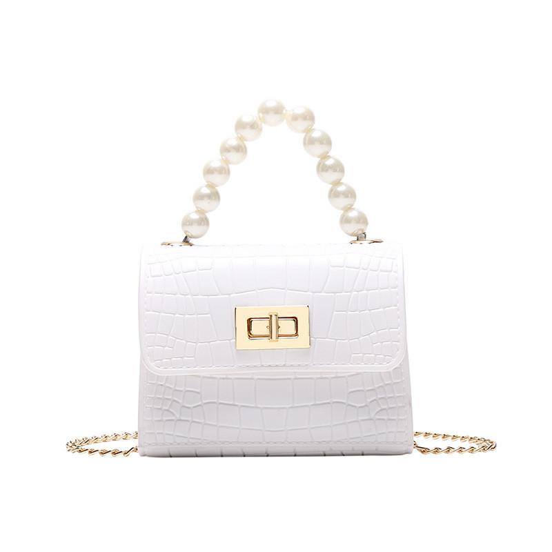 2021 Ladies Crocodile Pattern Pearl Jelly Handbag Women's Wholesale Handbag Fresh Sweet Style