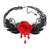 Choker Necklace Female Rose Necklace Clavicle Chain Vintage Court Gothic Black Lace Necklace
