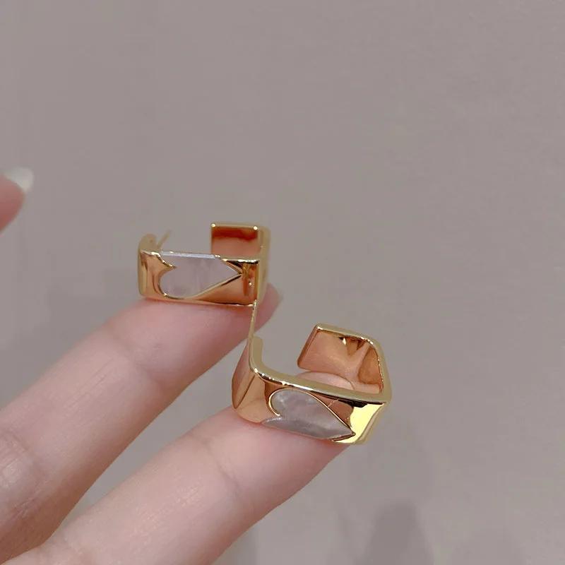 Yerik Unusual Splice Heart Square Earrings for Women New Design Trend Romantic Love Earrings Fashion Jewelry Unique Accessories