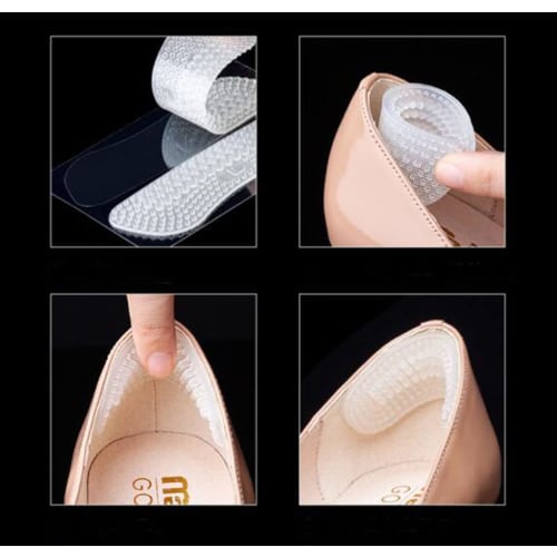SZB Heel Cushion, Prevents Blisters, Silicone Cushion Pads, Blister Tape, Massage, Heel Cushion, Anti-Blister Pads, Unisex (Thick, Set of 4)