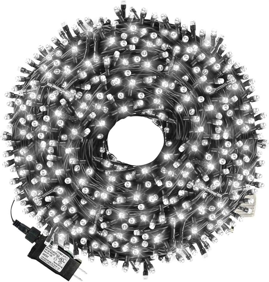 100M 1000 LED Christmas Fairy Light Outdoor Christmas Tree String Light Green Wire 8 Modes Waterproof Plug in Garland Light
