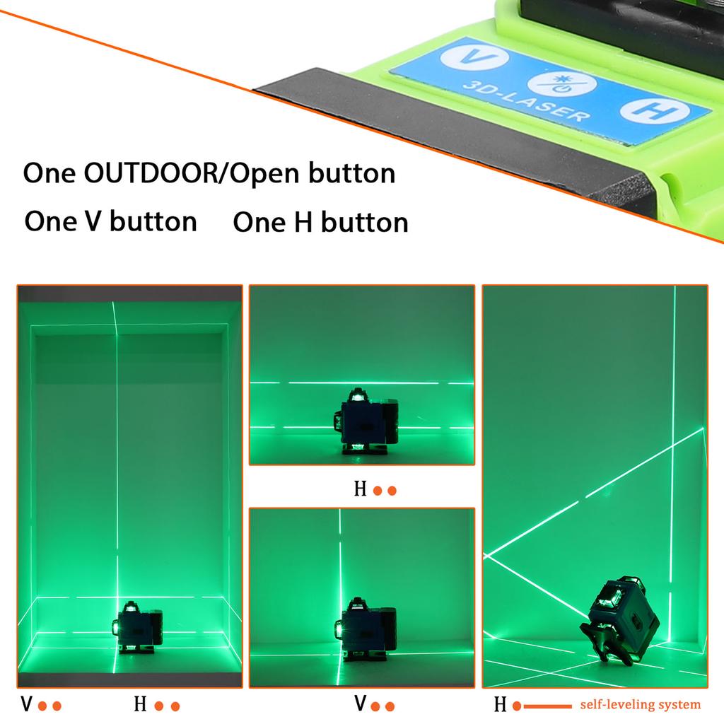 Multifunctional 16 Lines Laser Level 3 Degrees  Self-leveling Function Leveling Tool Omnidirectional Ground