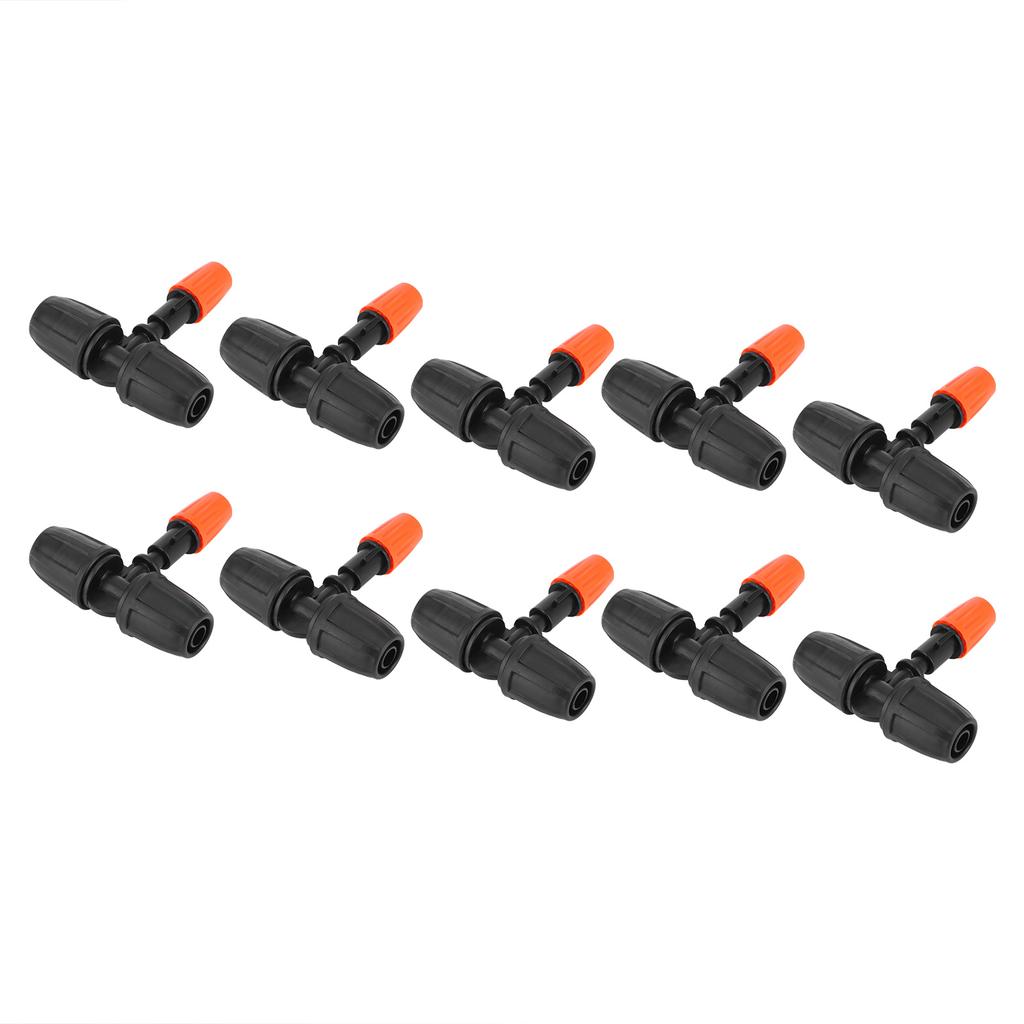 10Pcs Garden Tee with Adjustable Misting Nozzle for 8/12 Tube Irrigation Accessories
