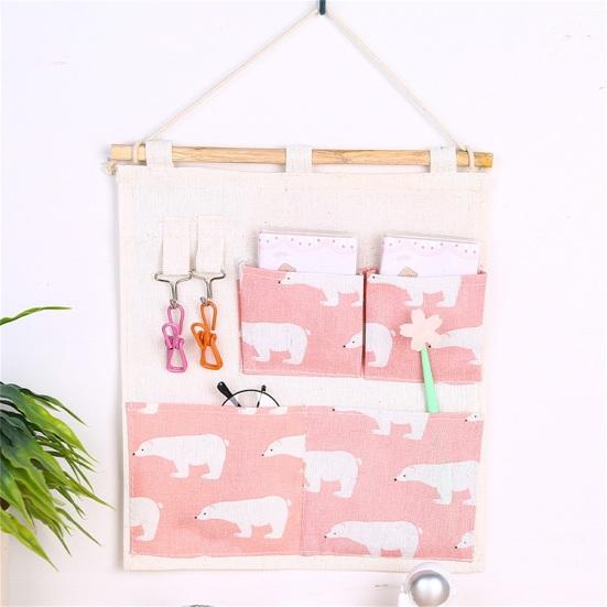 5 Griglie Borsa Portaoggetti Appesa al Muro Resistente all'Usura Cotone Lino Salvaspazio Forte Caricamento Porta Telefono Borsa Portaoggetti per Casa