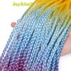 24 Zoll Ombre Yaki Straight Synthetische Haarverlängerungen Mädchen Farbe Geflochten Zopf Gummiband Box Braid