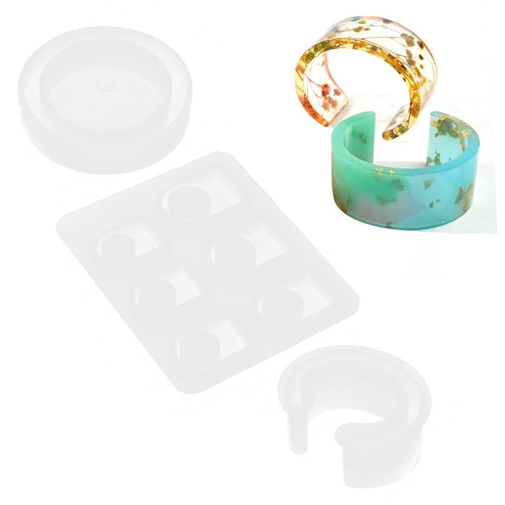 

3pcs White Silicone Mold Easy Demold Bracelet Silicone Mold C-Shaped Bracelet Mold Resin Casting