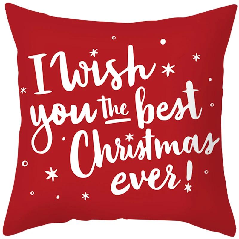 Happy New Year Christmas decorations printed pattern cushion cover home living room sofa decorative pillowcase
