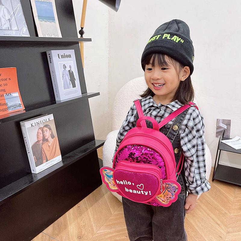 Cartoon Backpack Love Animal Kids Pu Book Bag With Fabric Impactresistant