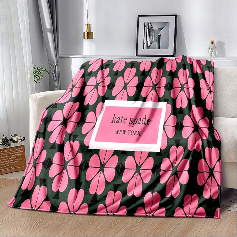 2026 New Fashion K-Kate-Spade Printed Blanket Sofa Bed Bedroom Living Room Portable Warm Extra Large Picnic Soft Blanket Stay