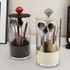Automatic Lifting Makeup Brush Holder Dustproof Plastic Cosmetic Storage Box with Lid Multi-functional Lipsticks Storage Rack
