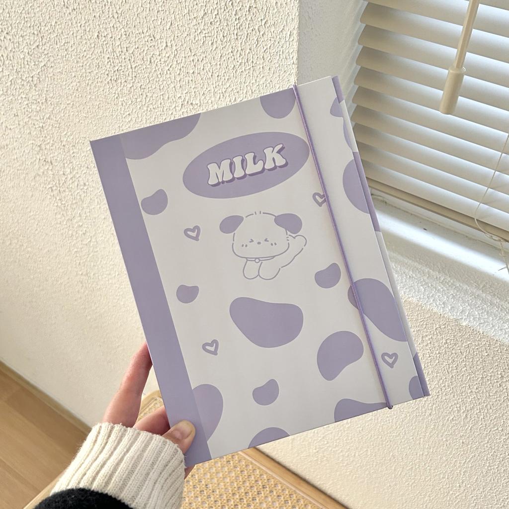 Copertă de jurnal A5 drăguță de vaca cățelușă Carte de idol cu foi libere Kpop Album de depozitare Legătură de cărți Cărți foto pentru colectare de cărți Papetarie școlară