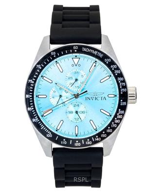 Aviator Silicone Strap Light Blue Dial Quartz 48856 100M Men's Watch
