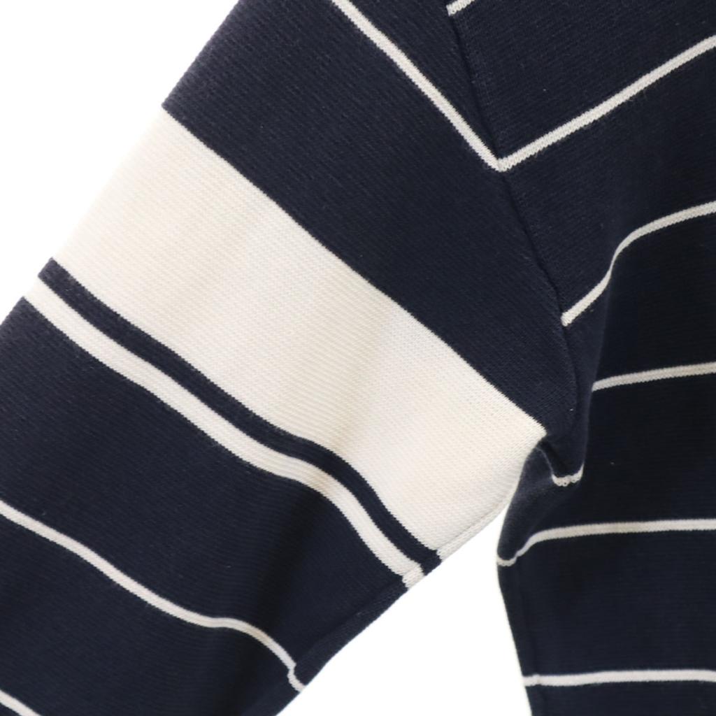 Lacoste Border Pattern Long Sleeve Sweater S Navy Knit Men's Used