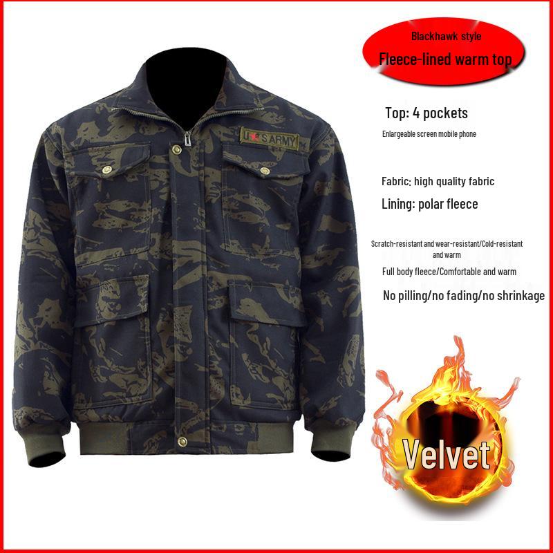 

Мужской зимний камуфляжный рабочий костюм - Хлопковый, Плотный, На флисовой подкладке, Теплый, Износостойкий комплект для защиты труда. M 165 (95-115 lbs)