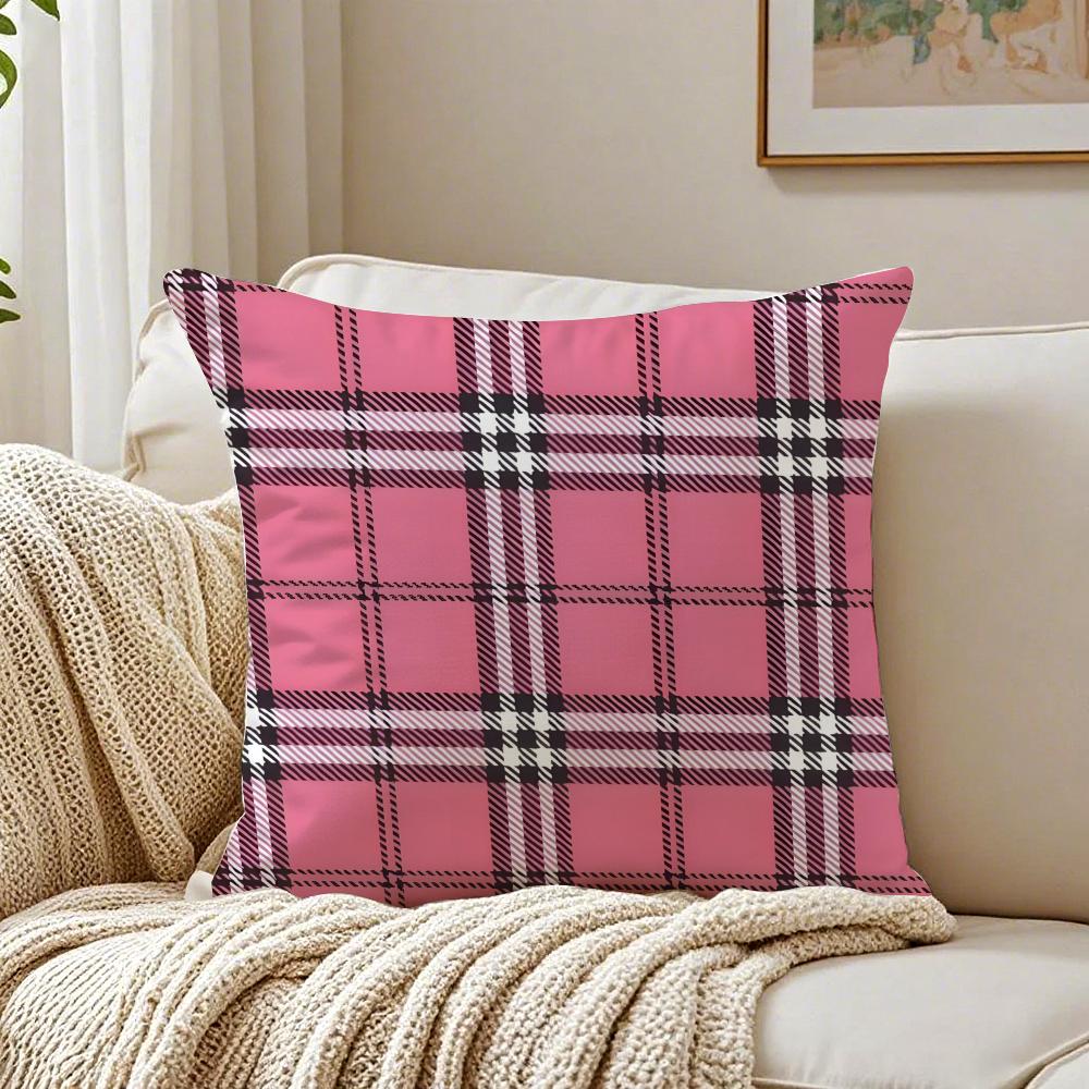 Classic Simple Pattern Art Plaid texture Cushion Cover Linen Pillowcase Soft  for Sofa Bed Home Room Decor