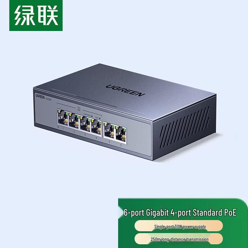 UGREEN 6-Port Gigabit PoE Unmanaged Network Switch
