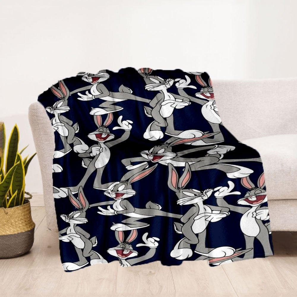 "Looney Tunes Bugs Bunny Phone Case Cover"Blanket Flannel Throw Blanket for Sofa, Bed, Travel, Camping, Office