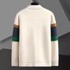 Autumn Winter Fashion Knitted Cardigan Coat Men's Matching Color Casual Loose Sweater Warm Coats Plus Size