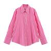 Camicia a Righe da Donna Vestibilità Larga Manica Lunga Casual da Ufficio 2025 Leggera Miscela di Cotone