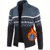 Men's Winter High Neck Plush Knit Slim Fit Cardigan Sweater