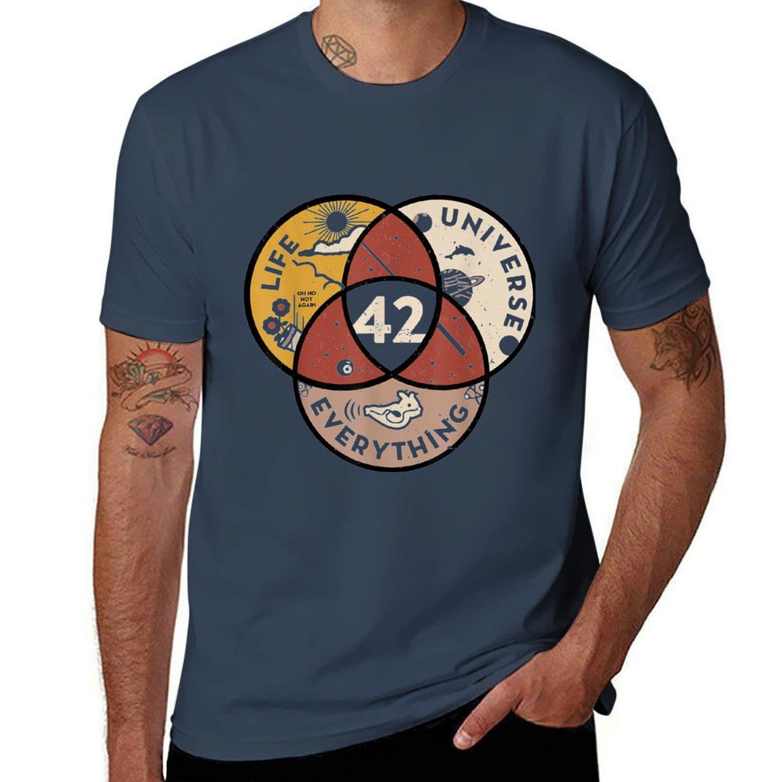 42 Answer To Life Universe And Everything Tshirt Casual Graphic Print Tee S