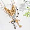 Key Tassel Exaggerated Multi-layer Necklace Retro Bohemian Cool Style Pendant Jewelry
